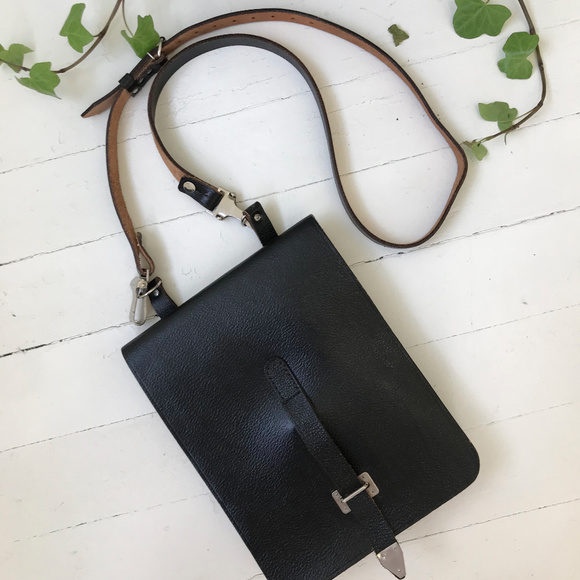 Vintage Handbags - Vintage Black Military Map Bag